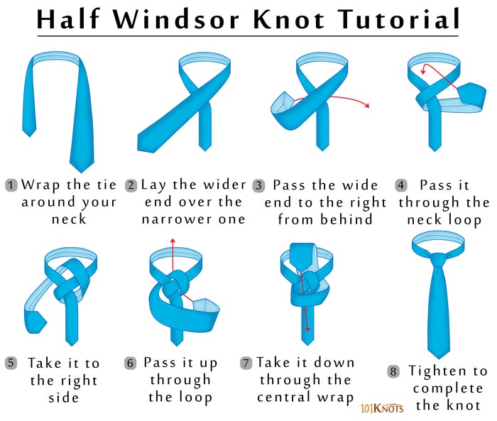 Half Windsor Knot | 101Knots
