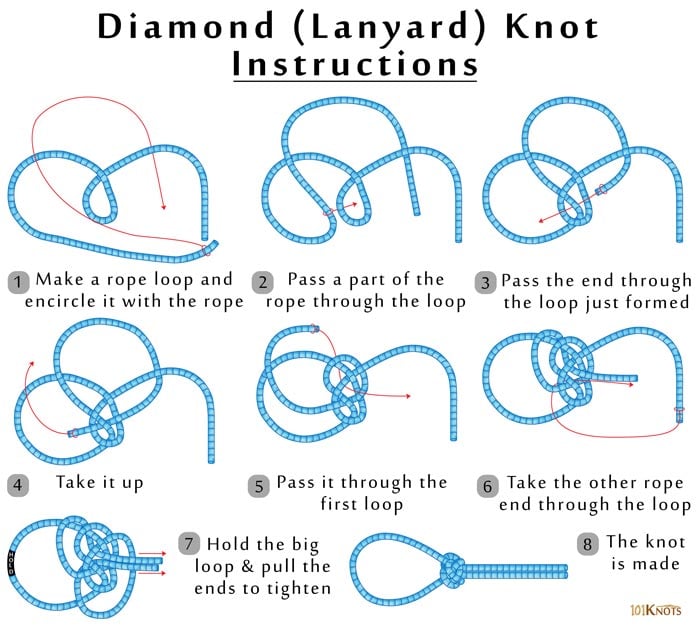 How to Tie a Diamond Tips, Uses Video Steps